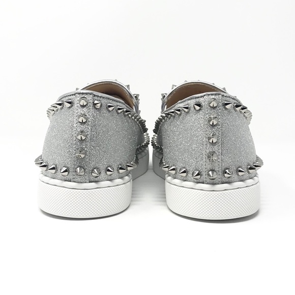 Brand New Christian Louboutin Pik Boat Flat Silver - Picture 4 of 7